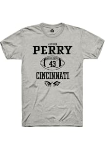 Jayden Perry  Cincinnati Bearcats Ash Rally NIL Sport Icon Short Sleeve T Shirt