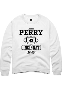 Jayden Perry  Rally Cincinnati Bearcats Mens White NIL Sport Icon Long Sleeve Crew Sweatshirt