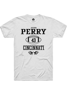 Jayden Perry  Cincinnati Bearcats White Rally NIL Sport Icon Short Sleeve T Shirt