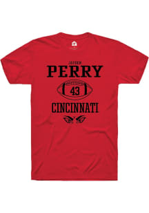 Jayden Perry  Cincinnati Bearcats Red Rally NIL Sport Icon Short Sleeve T Shirt