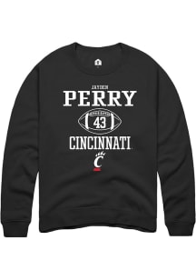 Jayden Perry  Rally Cincinnati Bearcats Mens Black NIL Sport Icon Long Sleeve Crew Sweatshirt