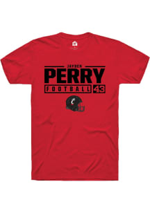 Jayden Perry  Cincinnati Bearcats Red Rally NIL Stacked Box Short Sleeve T Shirt