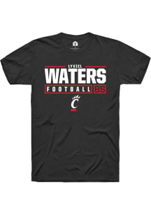 Lyviel Waters  Cincinnati Bearcats Black Rally NIL Stacked Box Short Sleeve T Shirt