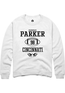 Marquaze Parker Rally Mens White Cincinnati Bearcats NIL Sport Icon Crew Sweatshirt