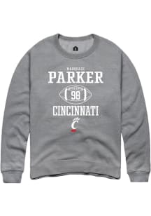 Marquaze Parker Rally Mens Graphite Cincinnati Bearcats NIL Sport Icon Crew Sweatshirt