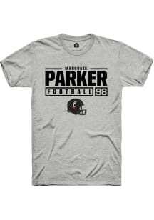 Marquazd Parker Ash Cincinnati Bearcats NIL Stacked Box Short Sleeve T Shirt