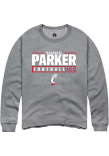 Marquaze Parker Rally Mens Graphite Cincinnati Bearcats NIL Stacked Box Crew Sweatshirt