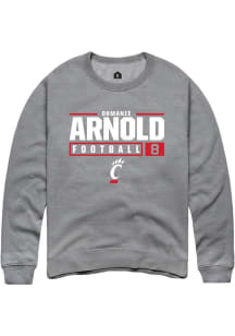 Ormanie Arnold  Rally Cincinnati Bearcats Mens Graphite NIL Stacked Box Long Sleeve Crew Sweatsh..