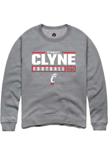 Stanley Clyne  Rally Cincinnati Bearcats Mens Graphite NIL Stacked Box Long Sleeve Crew Sweatshi..