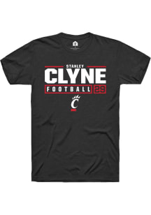 Stanley Clyne  Cincinnati Bearcats Black Rally NIL Stacked Box Short Sleeve T Shirt