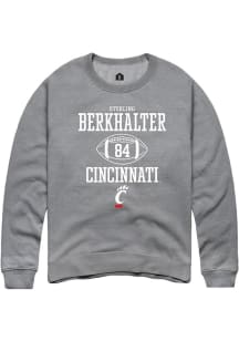 Sterling Berkhalter  Rally Cincinnati Bearcats Mens Graphite NIL Sport Icon Long Sleeve Crew Swe..