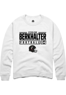 Sterling Berkhalter  Rally Cincinnati Bearcats Mens White NIL Stacked Box Long Sleeve Crew Sweat..