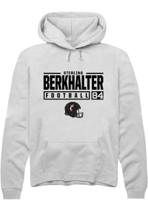 Sterling Berkhalter  Rally Cincinnati Bearcats Mens White NIL Stacked Box Long Sleeve Hoodie