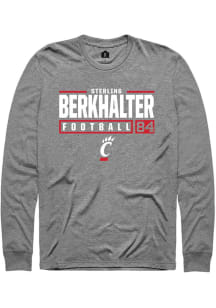 Sterling Berkhalter  Cincinnati Bearcats Graphite Rally NIL Stacked Box Long Sleeve T Shirt