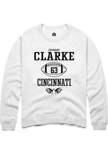 Zachary Clarke  Rally Cincinnati Bearcats Mens White NIL Sport Icon Long Sleeve Crew Sweatshirt