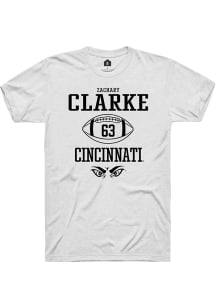 Zachary Clarke  Cincinnati Bearcats White Rally NIL Sport Icon Short Sleeve T Shirt