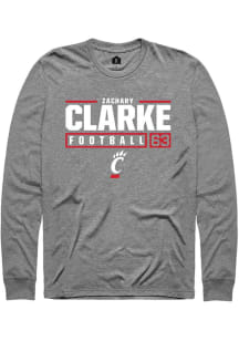 Zachary Clarke  Cincinnati Bearcats Graphite Rally NIL Stacked Box Long Sleeve T Shirt