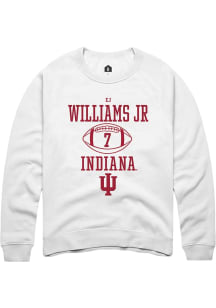 EJ Williams Jr Rally Mens White Indiana Hoosiers NIL Sport Icon Crew Sweatshirt