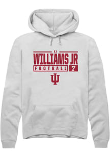 EJ Williams Jr Rally Mens White Indiana Hoosiers NIL Stacked Box Hooded Sweatshirt