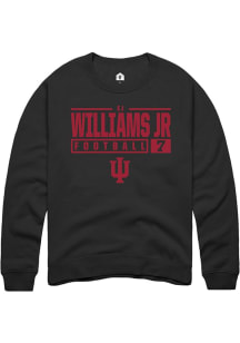 EJ Williams Jr Rally Mens Black Indiana Hoosiers NIL Stacked Box Crew Sweatshirt