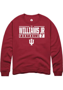 EJ Williams Jr Rally Mens Red Indiana Hoosiers NIL Stacked Box Crew Sweatshirt