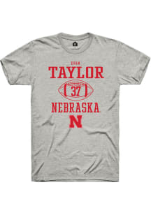 Evan Taylor Ash Nebraska Cornhuskers NIL Sport Icon Short Sleeve T Shirt