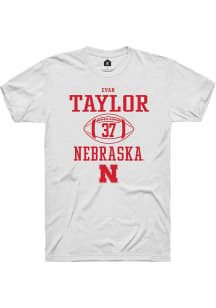 Evan Taylor White Nebraska Cornhuskers NIL Sport Icon Short Sleeve T Shirt