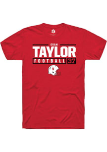 Evan Taylor Red Nebraska Cornhuskers NIL Stacked Box Short Sleeve T Shirt