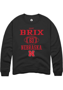 Grant Brix Rally Mens Black Nebraska Cornhuskers NIL Sport Icon Crew Sweatshirt