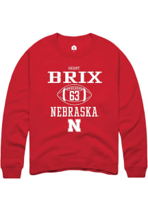 Grant Brix Rally Mens Red Nebraska Cornhuskers NIL Sport Icon Crew Sweatshirt