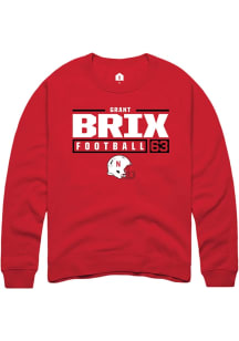 Grant Brix Rally Mens Red Nebraska Cornhuskers NIL Stacked Box Crew Sweatshirt