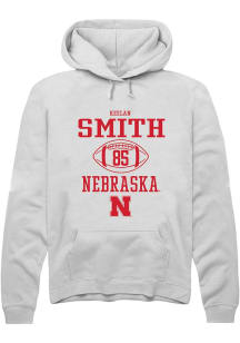 Keelan Smith Rally Mens White Nebraska Cornhuskers NIL Sport Icon Hooded Sweatshirt