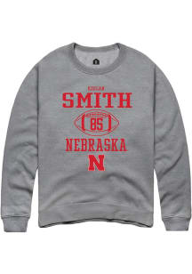 Keelan Smith Rally Mens Graphite Nebraska Cornhuskers NIL Sport Icon Crew Sweatshirt