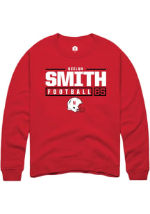 Keelan Smith Rally Mens Red Nebraska Cornhuskers NIL Stacked Box Crew Sweatshirt