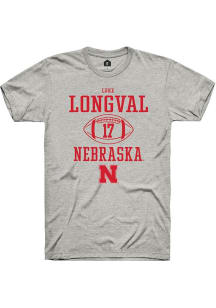 Luke Longval Ash Nebraska Cornhuskers NIL Sport Icon Short Sleeve T Shirt