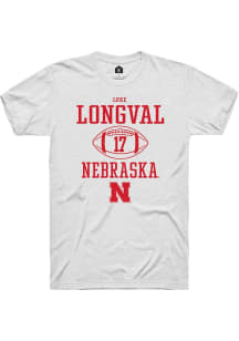 Luke Longval White Nebraska Cornhuskers NIL Sport Icon Short Sleeve T Shirt