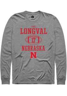 Luke Longval Rally Mens Graphite Nebraska Cornhuskers NIL Sport Icon Tee