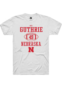 Rex Guthrie White Nebraska Cornhuskers NIL Sport Icon Short Sleeve T Shirt