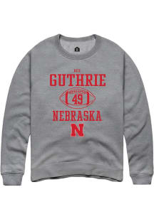 Rex Guthrie Rally Mens Graphite Nebraska Cornhuskers NIL Sport Icon Crew Sweatshirt