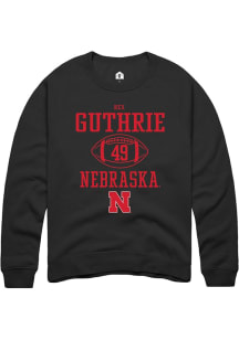 Rex Guthrie Rally Mens Black Nebraska Cornhuskers NIL Sport Icon Crew Sweatshirt