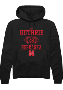 Rex Guthrie Rally Mens Black Nebraska Cornhuskers NIL Sport Icon Hooded Sweatshirt