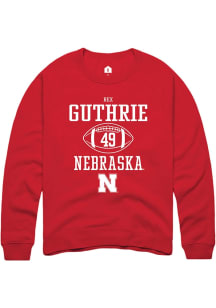 Rex Guthrie Rally Mens Red Nebraska Cornhuskers NIL Sport Icon Crew Sweatshirt