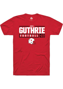 Rex Guthrie Red Nebraska Cornhuskers NIL Stacked Box Short Sleeve T Shirt