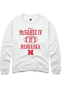 Willis McGahee IV Rally Mens White Nebraska Cornhuskers NIL Sport Icon Crew Sweatshirt