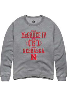 Willis McGahee IV Rally Mens Graphite Nebraska Cornhuskers NIL Sport Icon Crew Sweatshirt