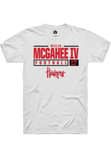 Willis McGahee IV White Nebraska Cornhuskers NIL Stacked Box Short Sleeve T Shirt