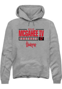 Willis McGahee IV Rally Mens Graphite Nebraska Cornhuskers NIL Stacked Box Hooded Sweatshirt