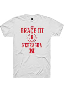 Jeff Grace III White Nebraska Cornhuskers NIL Sport Icon Short Sleeve T Shirt