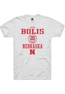 Justin Bolis White Nebraska Cornhuskers NIL Sport Icon Short Sleeve T Shirt