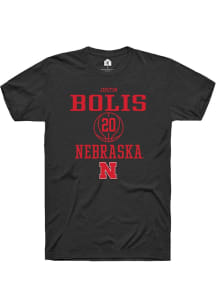Justin Bolis Black Nebraska Cornhuskers NIL Sport Icon Short Sleeve T Shirt